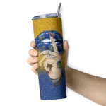 personalized golden state warriors sparkle lips blue skinny tumbler best selling 1.webp