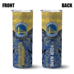 personalized golden state warriors spiral burst print blue skinny tumbler best selling 1.webp