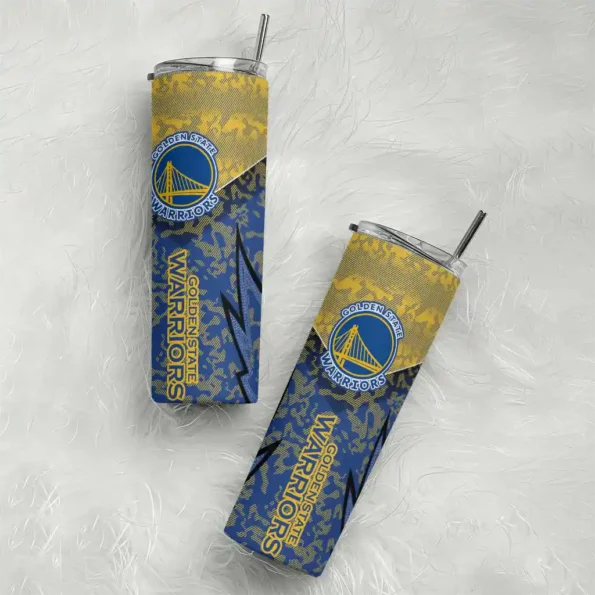 personalized golden state warriors spiral burst print blue skinny tumbler top rated.webp