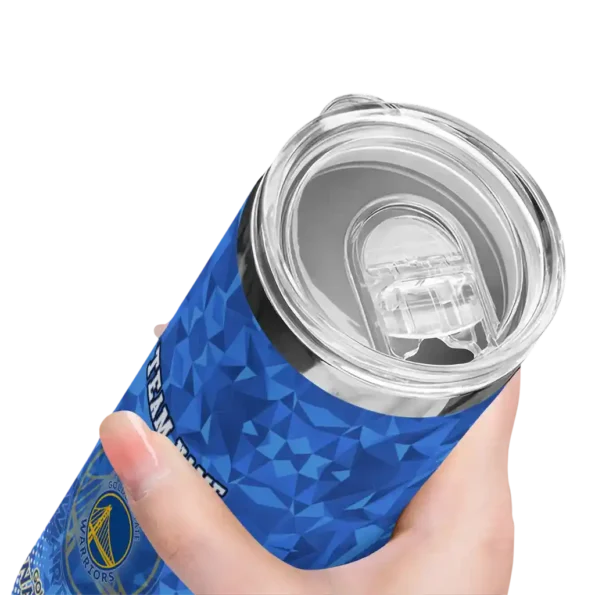 personalized golden state warriors starburst tiles blue skinny tumbler high quality.webp