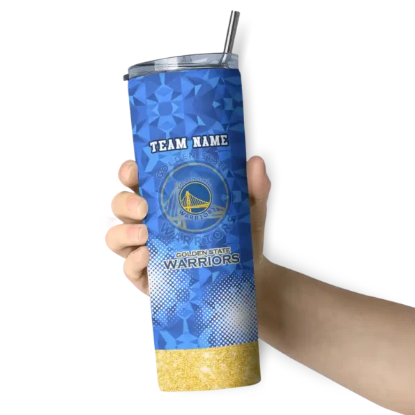 personalized golden state warriors starburst tiles blue skinny tumbler premium grade.webp