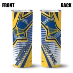 personalized golden state warriors web stripes blue white skinny tumbler best selling 1.webp