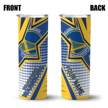 personalized golden state warriors web stripes blue white skinny tumbler fashion forward.webp