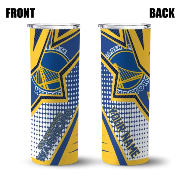 personalized golden state warriors web stripes blue white skinny tumbler fashion forward.webp