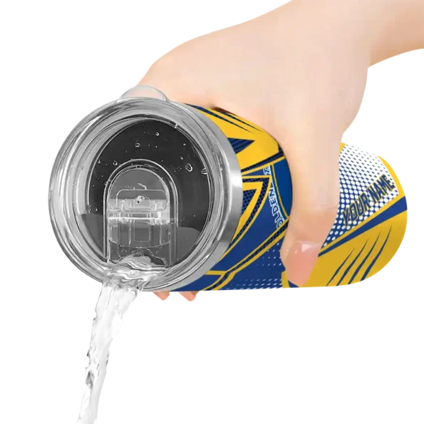 personalized golden state warriors web stripes blue white skinny tumbler latest model.webp
