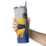 personalized golden state warriors winnie the pooh blue gray skinny tumbler best selling.webp
