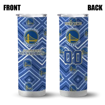 personalized golden state warriors zipper leopard blue skinny tumbler fashion forward.webp