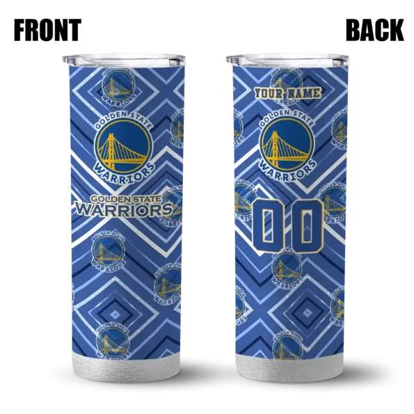 personalized golden state warriors zipper leopard blue skinny tumbler fashion forward.webp