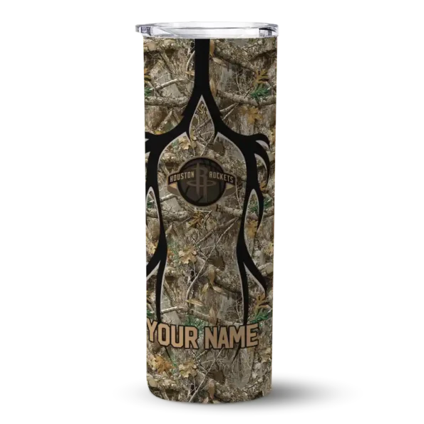 personalized houston rockets antler flow camo skinny tumbler best selling 1.webp