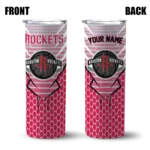 personalized houston rockets chevron stripes red skinny tumbler best selling 1.webp