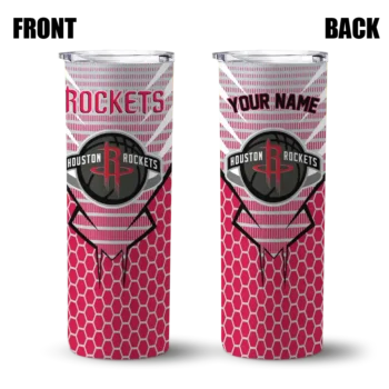 personalized houston rockets chevron stripes red skinny tumbler fashion forward.webp