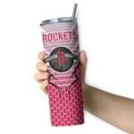 personalized houston rockets chevron stripes red skinny tumbler best selling 1.webp