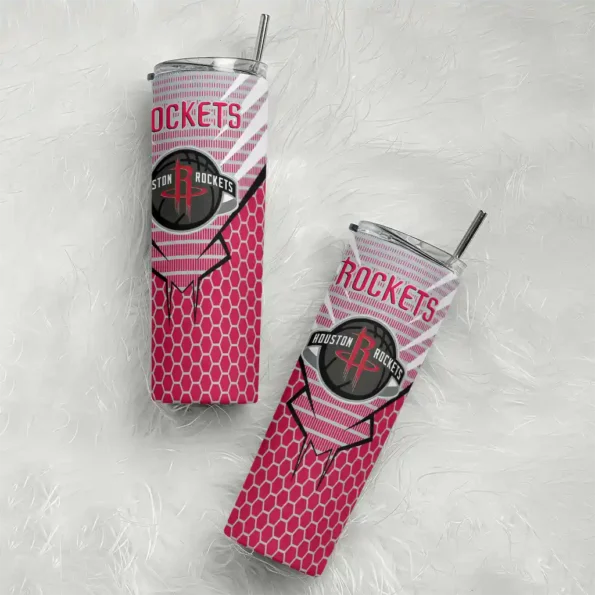 personalized houston rockets chevron stripes red skinny tumbler top rated.webp