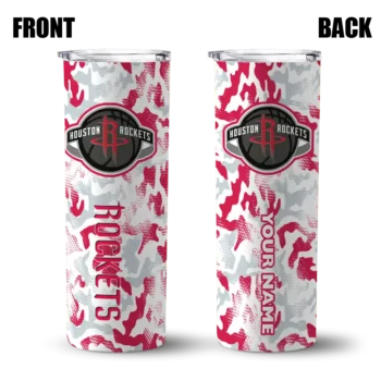 personalized houston rockets claw marks red white skinny tumbler fashion forward.webp