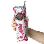 personalized houston rockets claw marks red white skinny tumbler best selling 1.webp