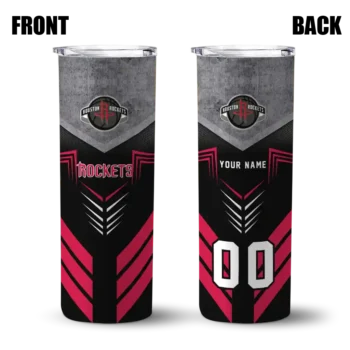 personalized houston rockets hexagon honeycomb red black skinny tumbler fashion forward.webp