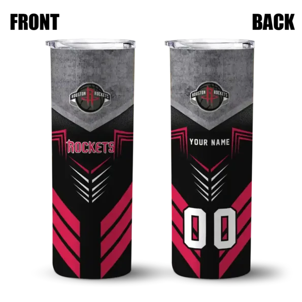 personalized houston rockets hexagon honeycomb red black skinny tumbler fashion forward.webp