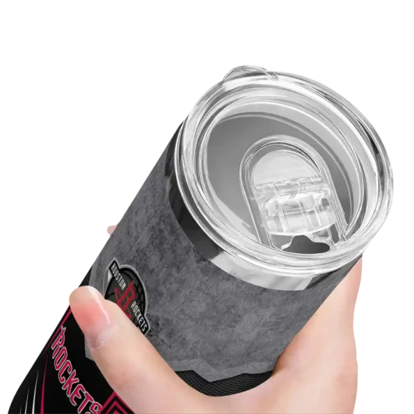personalized houston rockets hexagon honeycomb red black skinny tumbler high quality.webp