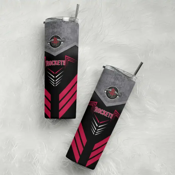 personalized houston rockets hexagon honeycomb red black skinny tumbler top rated.webp