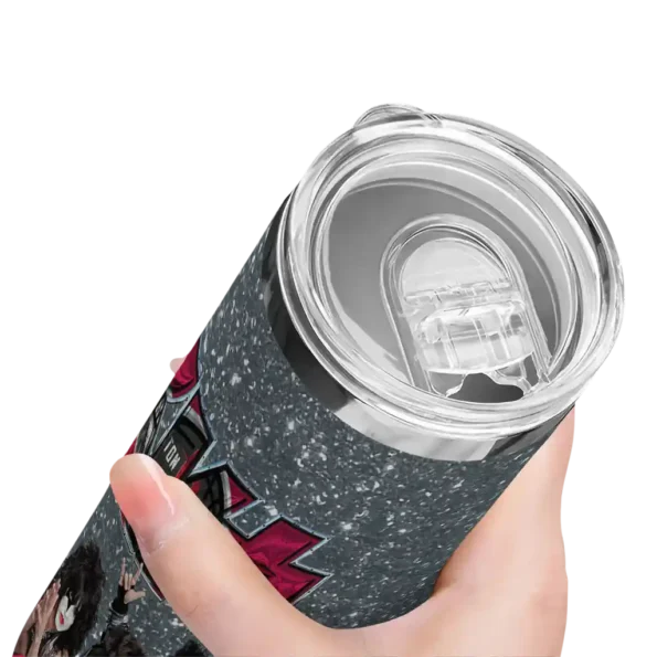 personalized houston rockets kiss band grey skinny tumbler high quality.webp