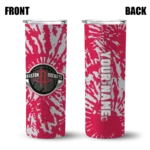 personalized houston rockets metallic grid red skinny tumbler best selling 1.webp