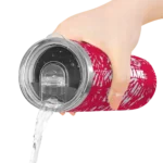 personalized houston rockets metallic grid red skinny tumbler best selling 1.webp