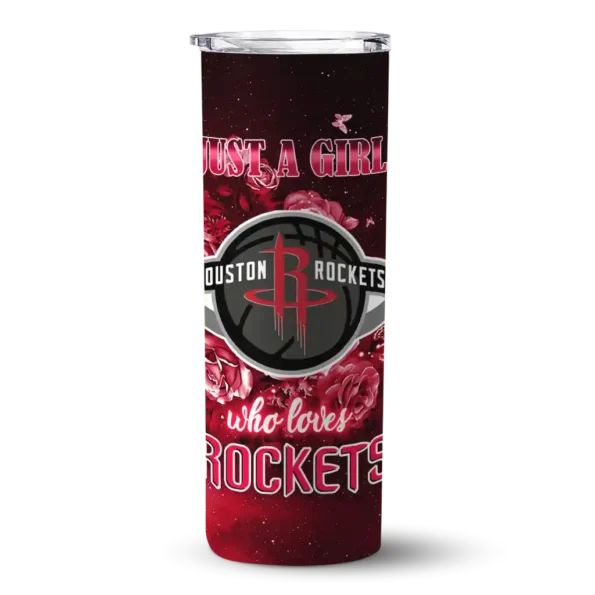 personalized houston rockets rose romance red black skinny tumbler best selling 1.webp