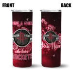 personalized houston rockets rose romance red black skinny tumbler best selling 1.webp