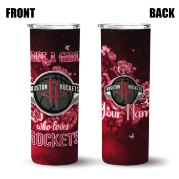 personalized houston rockets rose romance red black skinny tumbler fashion forward.webp