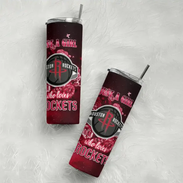 personalized houston rockets rose romance red black skinny tumbler top rated.webp