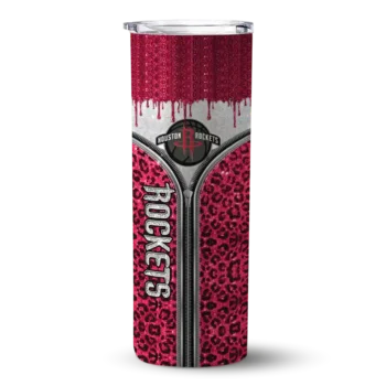 personalized houston rockets sparkle drip red skinny tumbler best selling 1.webp