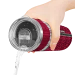 personalized houston rockets sparkle drip red skinny tumbler best selling 1.webp