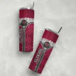 personalized houston rockets sparkle drip red skinny tumbler best selling 1.webp