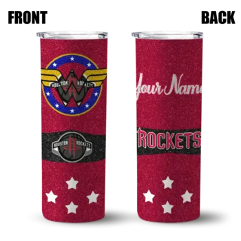 personalized houston rockets star cluster red skinny tumbler fashion forward.webp