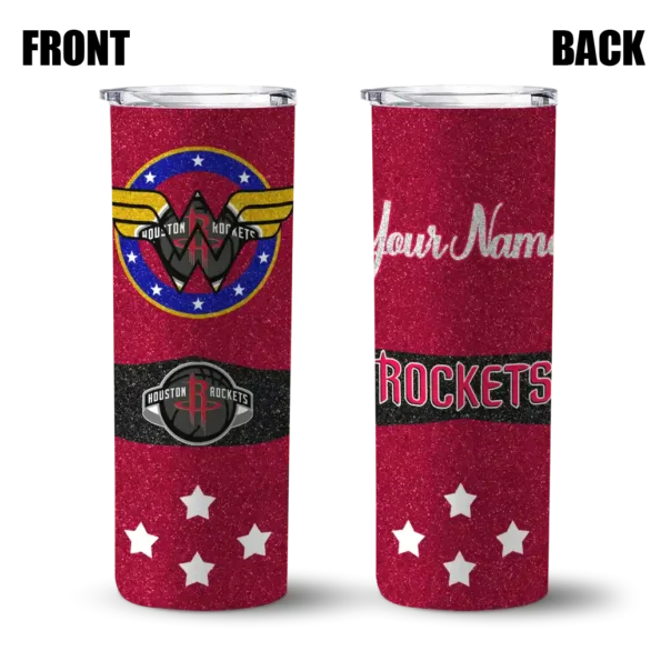 personalized houston rockets star cluster red skinny tumbler fashion forward.webp