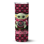 personalized houston rockets yoda cozy red black skinny tumbler best selling 1.webp