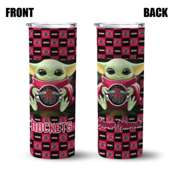 personalized houston rockets yoda cozy red black skinny tumbler fashion forward.webp