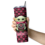 personalized houston rockets yoda cozy red black skinny tumbler best selling 1.webp