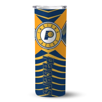 personalized indiana pacers camo texture blue skinny tumbler best selling 1.webp