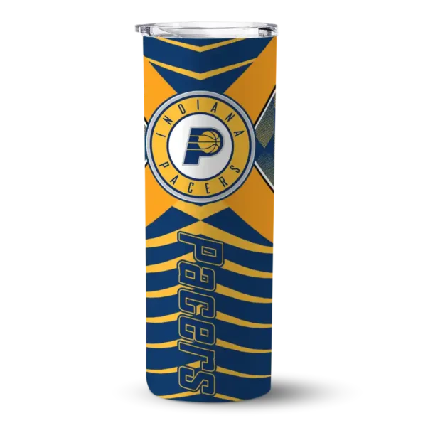 personalized indiana pacers camo texture blue skinny tumbler best selling 1.webp