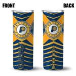 personalized indiana pacers camo texture blue skinny tumbler best selling 1.webp