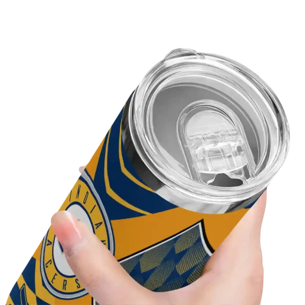 personalized indiana pacers camo texture blue skinny tumbler high quality.webp