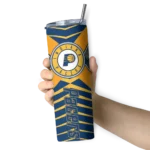 personalized indiana pacers camo texture blue skinny tumbler best selling 1.webp
