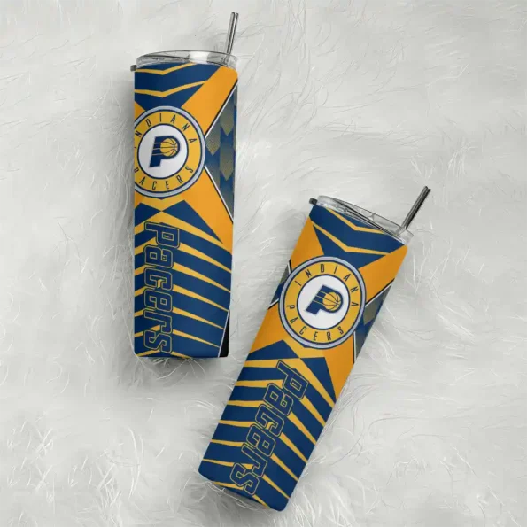 personalized indiana pacers camo texture blue skinny tumbler top rated.webp
