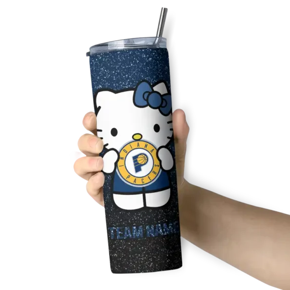 personalized indiana pacers hello kitty blue black skinny tumbler premium grade.webp