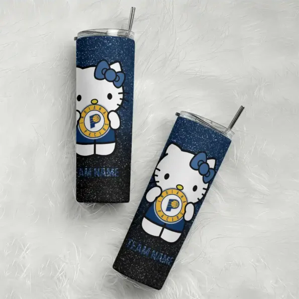 personalized indiana pacers hello kitty blue black skinny tumbler top rated.webp