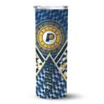 personalized indiana pacers monogram burst blue white skinny tumbler best selling 1.webp