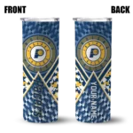 personalized indiana pacers monogram burst blue white skinny tumbler best selling 1.webp
