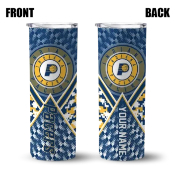 personalized indiana pacers monogram burst blue white skinny tumbler fashion forward.webp