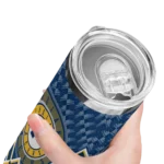 personalized indiana pacers monogram burst blue white skinny tumbler best selling 1.webp